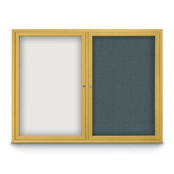 United Visual Products Corkboard, Synthetic Forbo/Satin, 42"x 32" UV4035-SATIN-FORBO - main